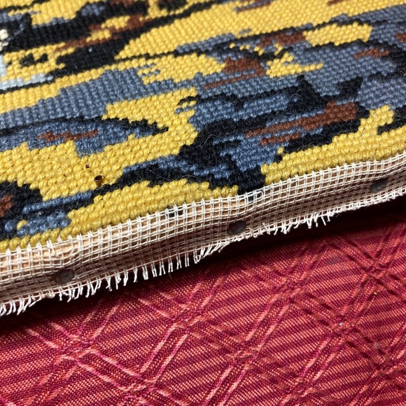 vintage Scandinavian Finland Seashore 
Cottage boat nautical Needlepoint Mounted - Picture 4 of 7